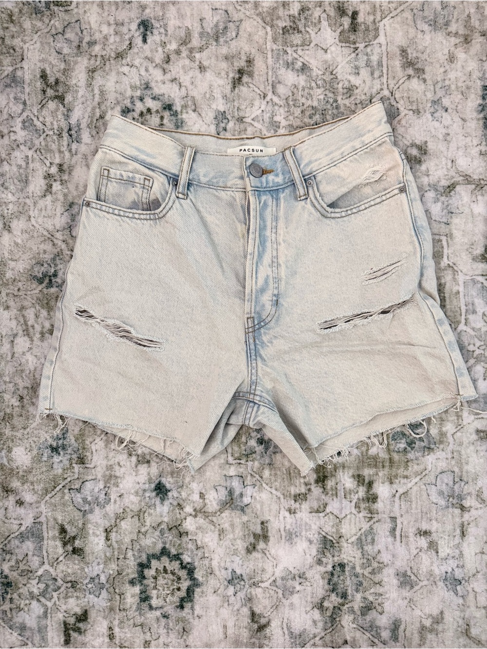 PacSun Light Wash Distressed Denim Shorts